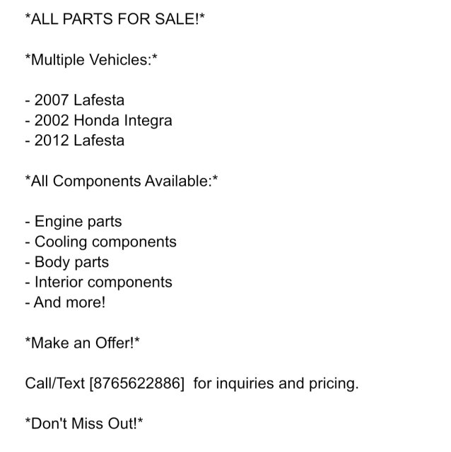 Parts For Sale