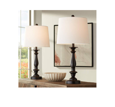 Bronze Metal Table Lamps - Set Of 2