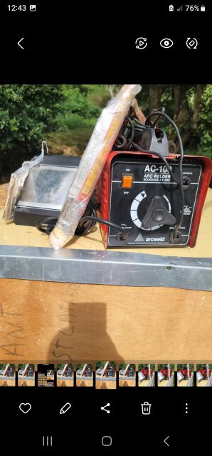 Arc Welding With Helmet And Rod For Sale