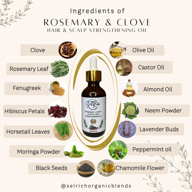 ROSEMARY + CLOVE SCALP & HAIR STRENGTHENING OIL