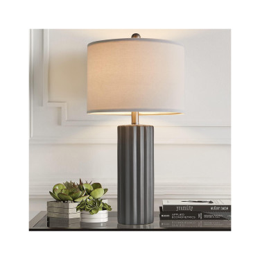 Grey Ceramic Table Lamps - Set Of 2