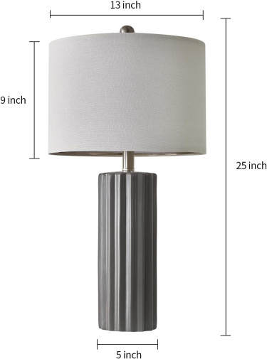 Grey Ceramic Table Lamps - Set Of 2