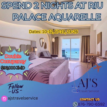 Riu Palace Aquarelle 2 Nights Flash Sale 