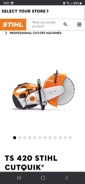 Stihl Ts420 Concrete Saw For Rent