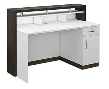 White/Walnut Receptionist Desk