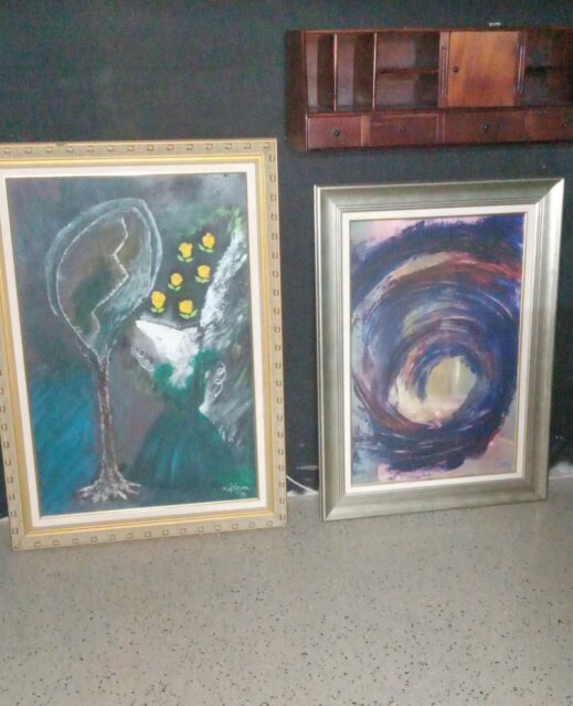 Artwork - Paintings - Original  (Acrylic - Framed) Decorations Half-Way-Tree