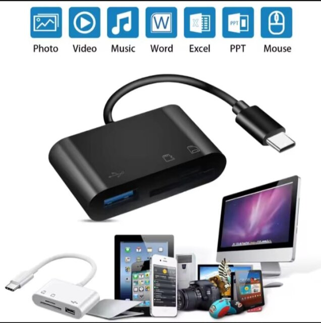 Type-C Adapter TF CF SD Memory Card Reader OTG