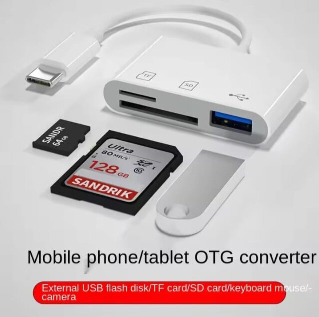 Type-C Adapter TF CF SD Memory Card Reader OTG