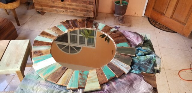 Rustic Beach Style Large Round Mirror