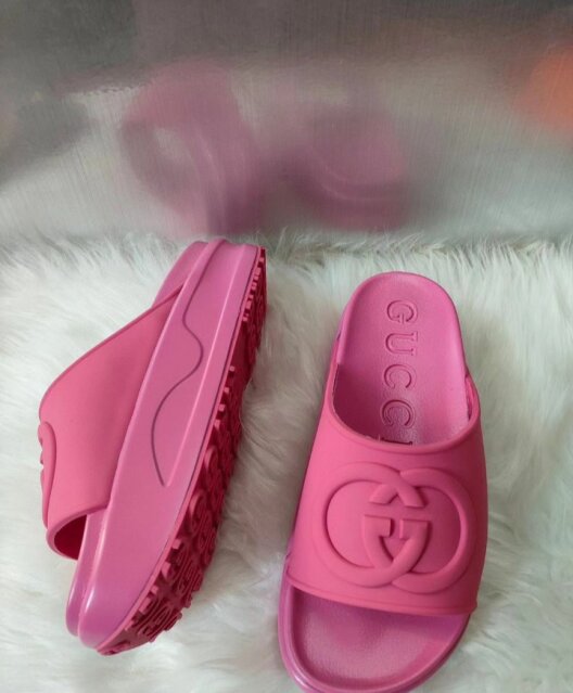 G Platform Slide Sandals GG Rubber