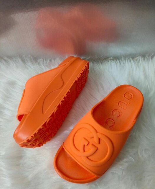 G Platform Slide Sandals GG Rubber