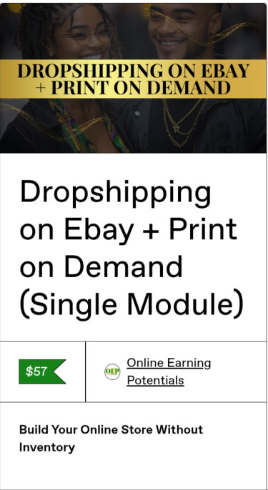 Dropshiping On Ebay Plus Print On Demand Single Mo