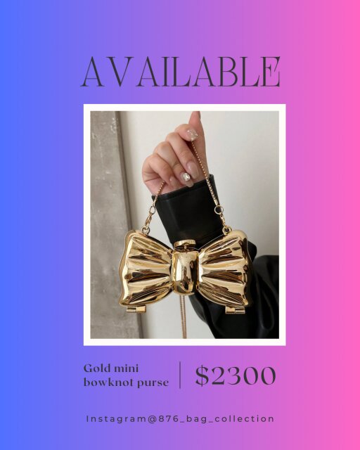 Gold Mini Bowknot Purse