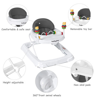 Baby Walker, Foldable W/ Adjustable Height