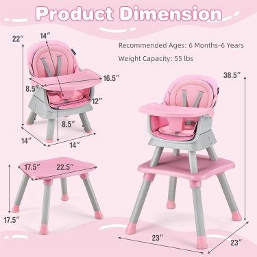  8 In1 Baby High Chair, Convertible