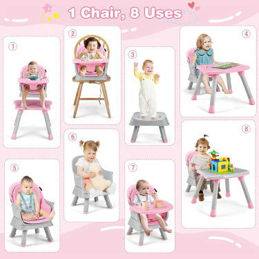  8 In1 Baby High Chair, Convertible