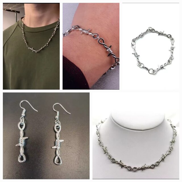 Barbed Wire/Thorn Jewelry Set