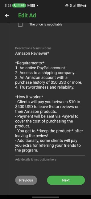 AMAZON REVIEWER(NO FEE REQUIRED)