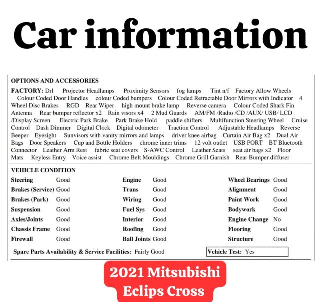 2021 Mitsubishi Eclips Cross