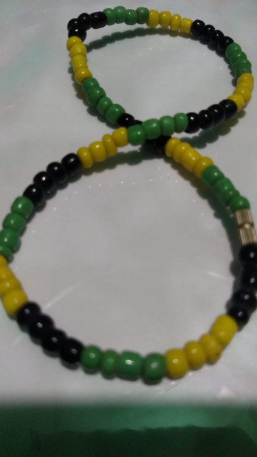 Jamaican Flag Color Necklaces And Bracelet Set 