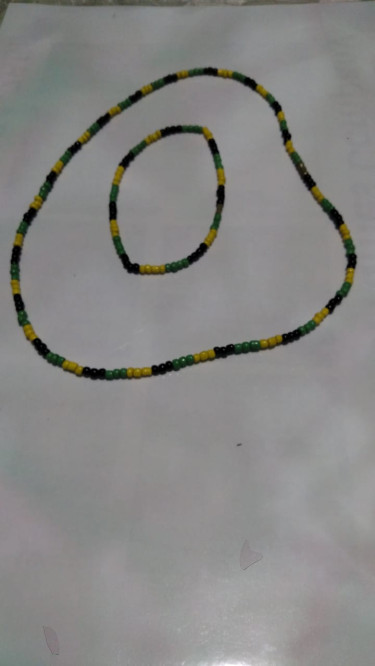 Jamaican Flag Color Necklaces And Bracelet Set 