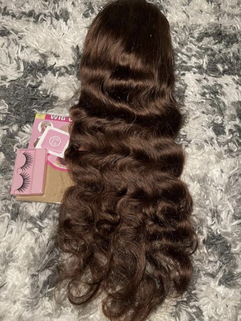 30inch Chocolate Brown Human Hair Wig 200 Density