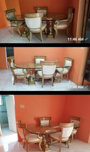 Glass Top Dining Table With 4 Chairs