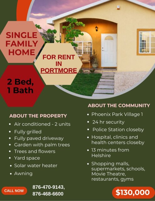 2 Bedroom Single Family Home For Rent