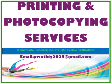 Printing, Resume, Job Application Etc. Services