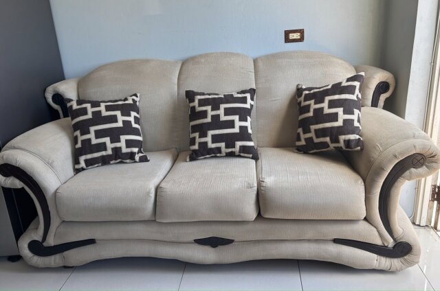 3 Piece Cream Beige Sofa