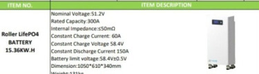 15.36 KW.H SOLAR LITHIUM BATTERY