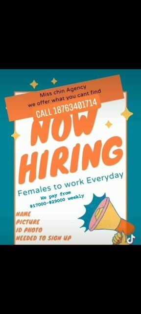 Now Hiring Female To Workers