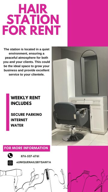 Hair Booth For Rent