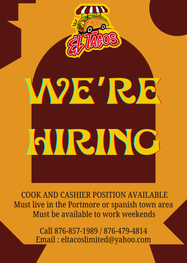 Job Listing - Seeking Cook And Cashier