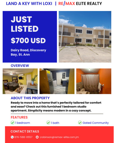 1 Bedroom Studio Apartment 