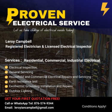 Residential, Commercial Electrician Services Construction Services Islandwide