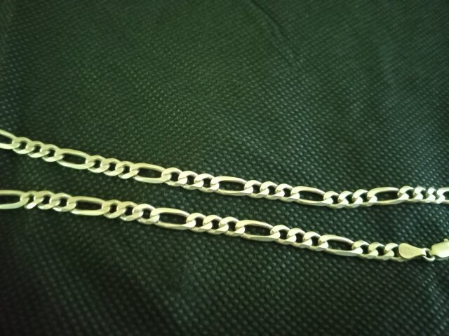 925 Sterling Silver Solid Figaro Chain