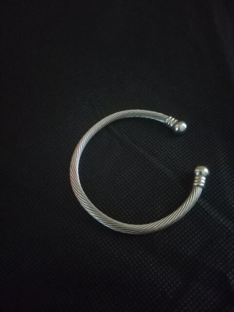 Pure Silver Torque Bangle Bracelet