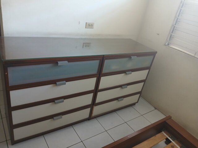 Bed Frame, 2 Side Tables, Chester Draw