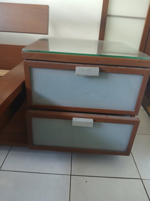 Bed Frame, 2 Side Tables, Chester Draw