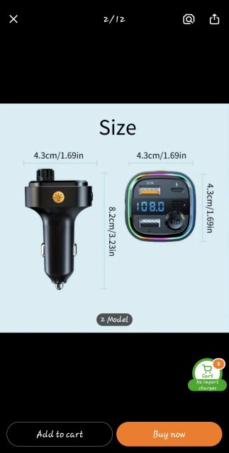 Car Bluetooth Charger Auto Accessories Kingston
