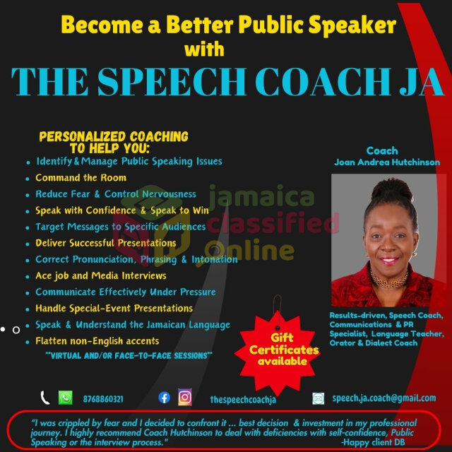 PUBLIC SPEAKING COACHING With The Speech Coach JA Schools Jamaica