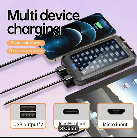 Solar Power Bank (10000mAh) Snap Design