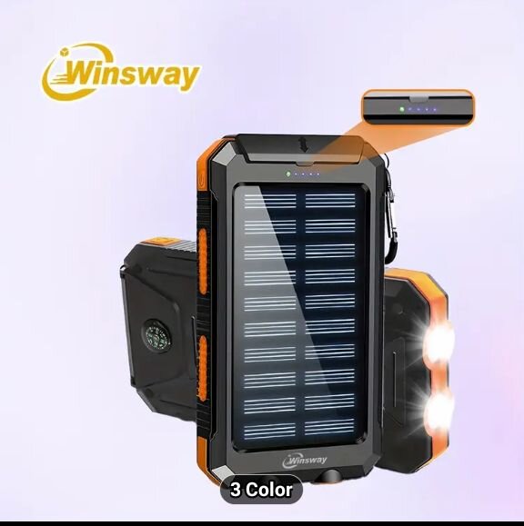 Solar Power Bank (10000mAh) Snap Design