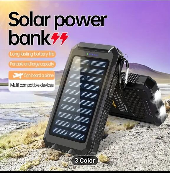 Solar Power Bank (10000mAh) Snap Design Phone Accessories Portmore