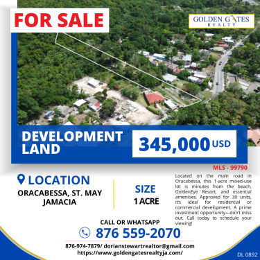 Commercial/development Land For Sale In Oracabessa Commercial Oracabessa