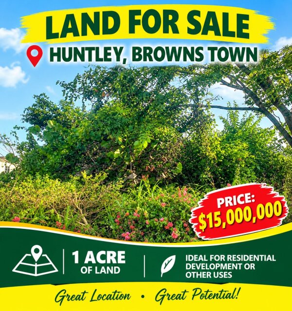 HUNTLEY , BROWNS TOWN 1 ACRE $15,000,000 Land BROWNS TOWN