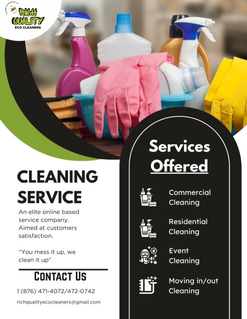 Rich Quality Eco Cleaners House Keeping Services Portmore