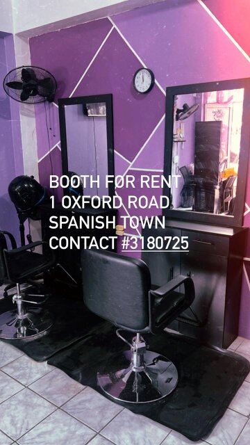 BOOTHS For Rent Salon & Spa 1 Oxford Road, Spanish Town