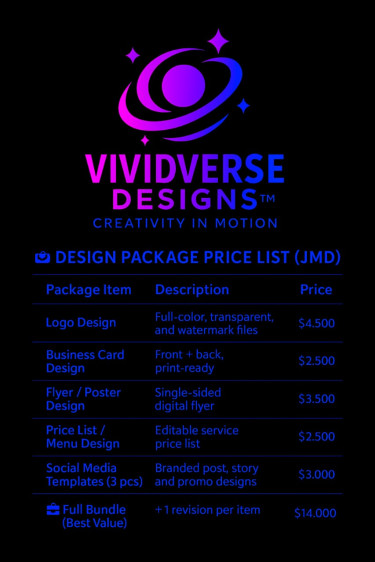 VIVIDVERSE_DESIGNS  Printing & Design Services Kingston 